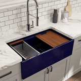 33" Randell Fireclay Single-Bowl Workstation Farmhouse Sink