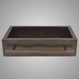33" Selzergor Hammered Copper Single-Bowl Farmhouse Sink with Towel Bar