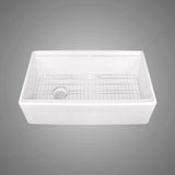 33” Shuler Fireclay Single-Bowl Workstation Farmhouse Sink