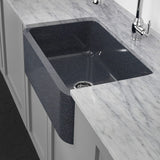 33" Smyrna Smooth Polished Blue Gray Granite Single-Bowl Farmhouse Sink