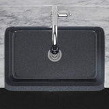 33" Smyrna Smooth Polished Blue Gray Granite Single-Bowl Farmhouse Sink