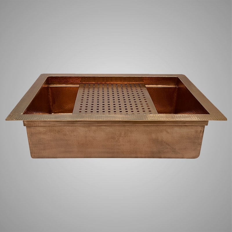 33" Soledad Hammered Copper Single-Bowl Drop-In Kitchen Sink