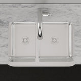 33" Talbert 60/40 Double-Bowl Stainless Steel Farmhouse Sink - Polished Hammered Steel