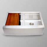 33" Tolland Stainless Steel Double-Bowl Workstation Farmhouse Sink