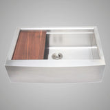 33" Tyringham Stainless Steel Single-Bowl Workstation Farmhouse Sink
