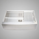 33" Tyringham Stainless Steel Single-Bowl Workstation Farmhouse Sink