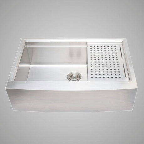 33" Tyringham Stainless Steel Single-Bowl Workstation Farmhouse Sink