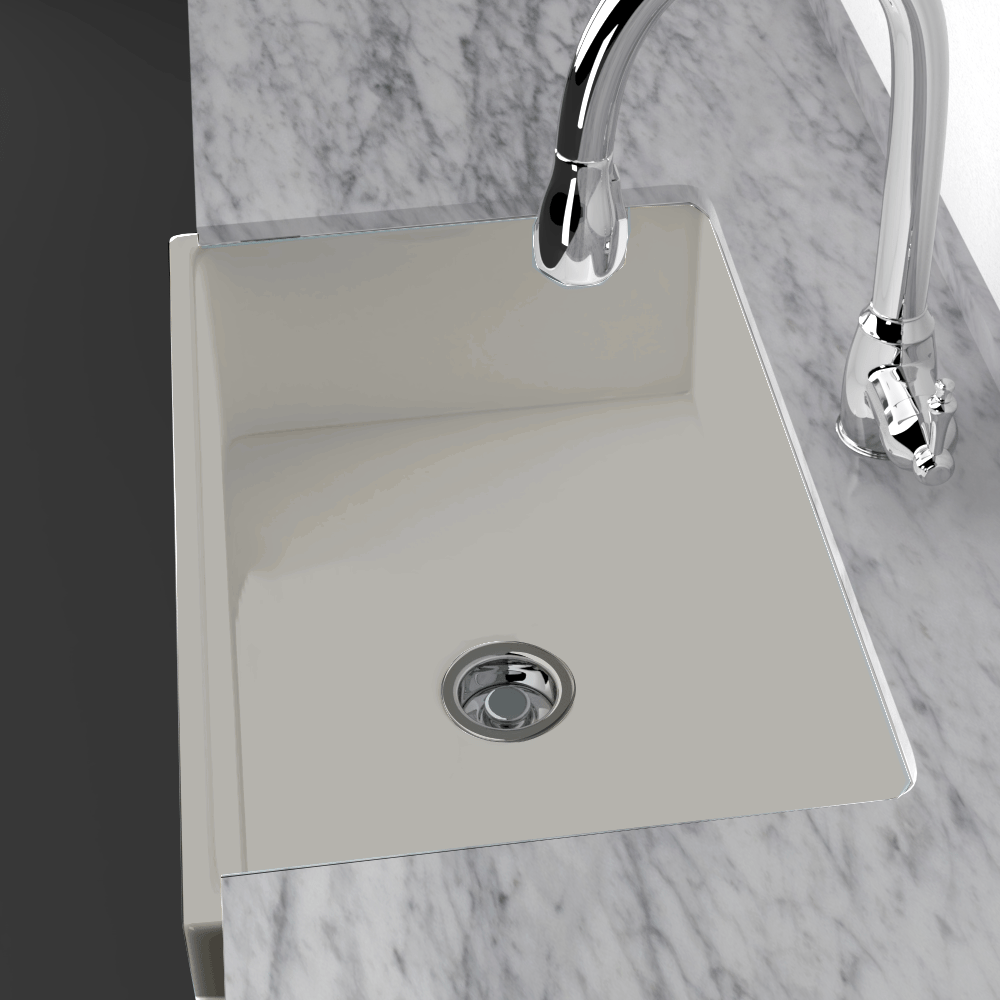 33" Vala Handcrafted Fireclay Single-Bowl Fluted Apron Farmhouse Sink - Matte Gray