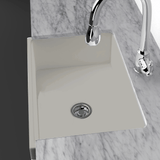 33" Vala Handcrafted Fireclay Single-Bowl Fluted Apron Farmhouse Sink - Matte Gray