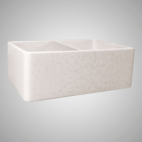 33" Vasava Handcrafted Fireclay Double-Bowl Smooth Apron Farmhouse Sink - Marbled