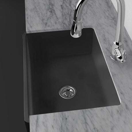 33" Veli Handcrafted Fireclay Single-Bowl Smooth Farmhouse B-Grade Sink - Matte Black