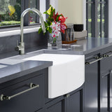 33" Verster Fireclay Curved Apron Single-Bowl Farmhouse B-Grade Sink - White