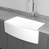 33" Verster Fireclay Curved Apron Single-Bowl Farmhouse B-Grade Sink - White