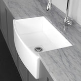 33" Verster Fireclay Curved Apron Single-Bowl Farmhouse B-Grade Sink - White