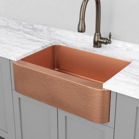 33" Wheaton Copper Hammered Apron Single-Bowl Farmhouse Sink