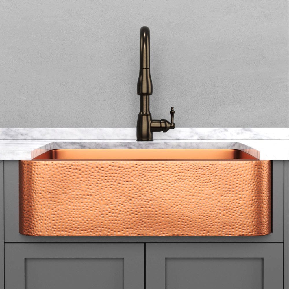 33" Wheaton Copper Hammered Apron Single-Bowl Farmhouse Sink