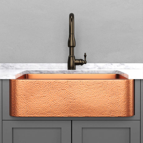 33" Wheaton Copper Hammered Apron Single-Bowl Farmhouse Sink