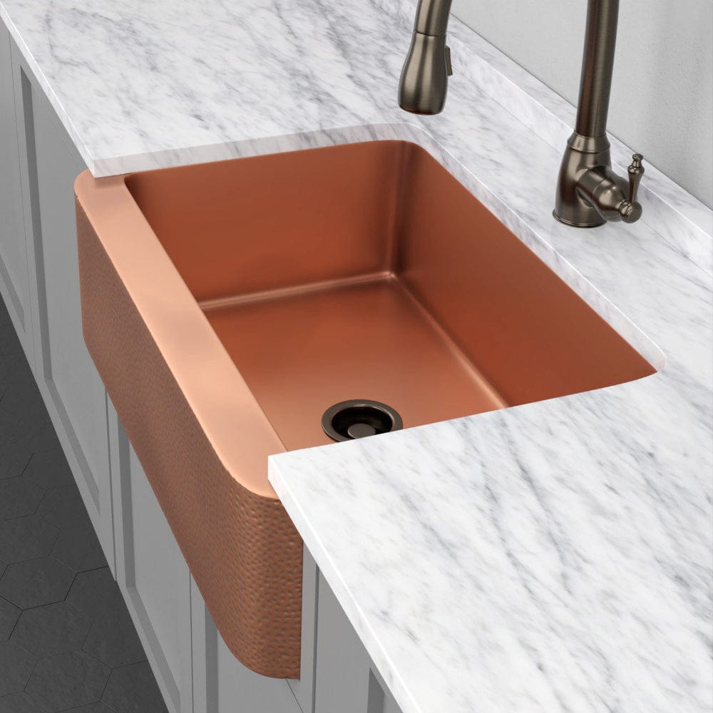 33" Wheaton Copper Hammered Apron Single-Bowl Farmhouse Sink