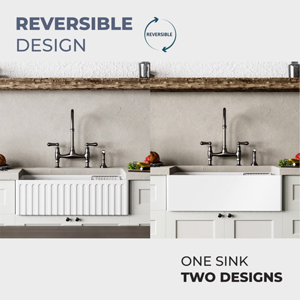 33" Zola Fireclay Farmhouse Workstation Sink