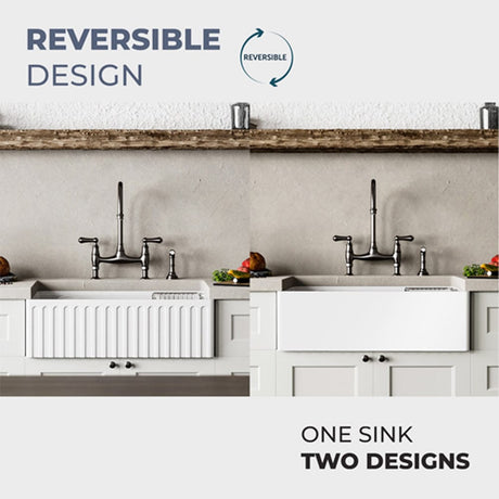 33" Zola Fireclay Farmhouse Workstation Sink