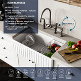33" Zola Fireclay Farmhouse Workstation Sink