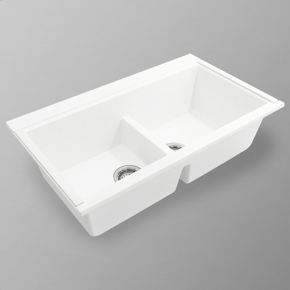 34" Shay Double-Bowl Granite Composite Workstation Sink