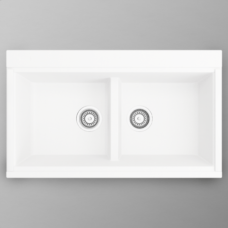 34" Shay Double-Bowl Granite Composite Workstation Sink with HPL Covers