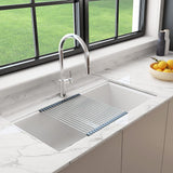 34" Shay Double-Bowl Granite Composite Workstation Sink with HPL Covers