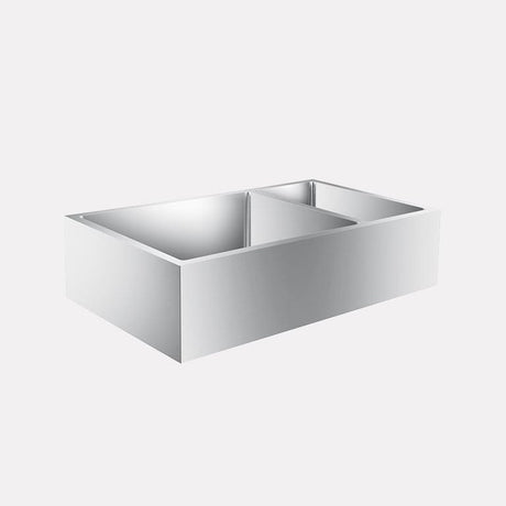 36" Ardell Stainless Steel 70/30 Offset Double-Bowl Farmhouse Sink