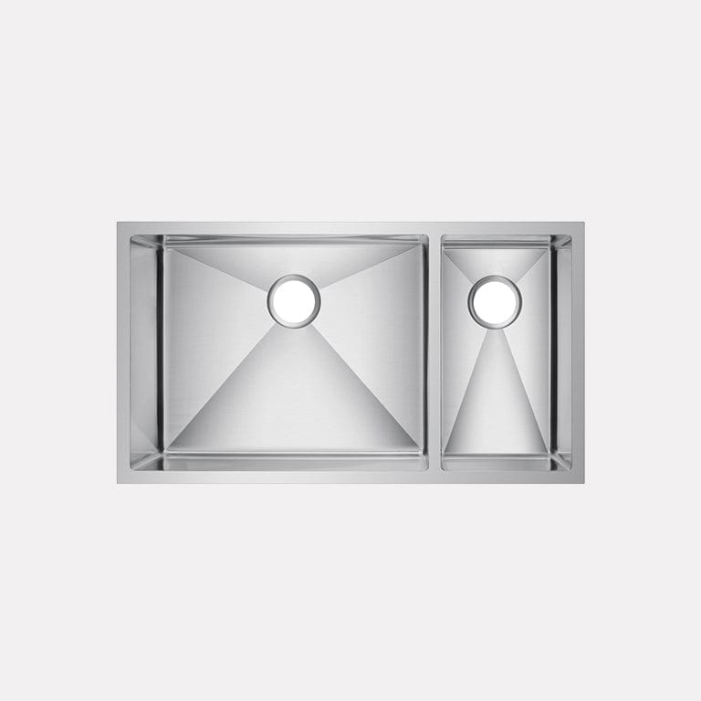 36" Ardell Stainless Steel 70/30 Offset Double-Bowl Farmhouse Sink