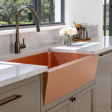 36" Atoka Hammered Copper Single-Bowl Farmhouse Sink