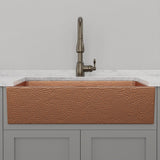 36" Atoka Hammered Copper Single-Bowl Farmhouse Sink