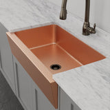 36" Atoka Hammered Copper Single-Bowl Farmhouse Sink