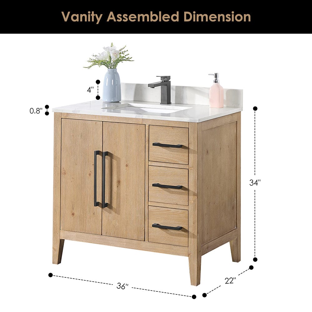 36" Belvedere Single Vanity for Undermount Sink