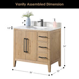 36" Belvedere Single Vanity for Undermount Sink
