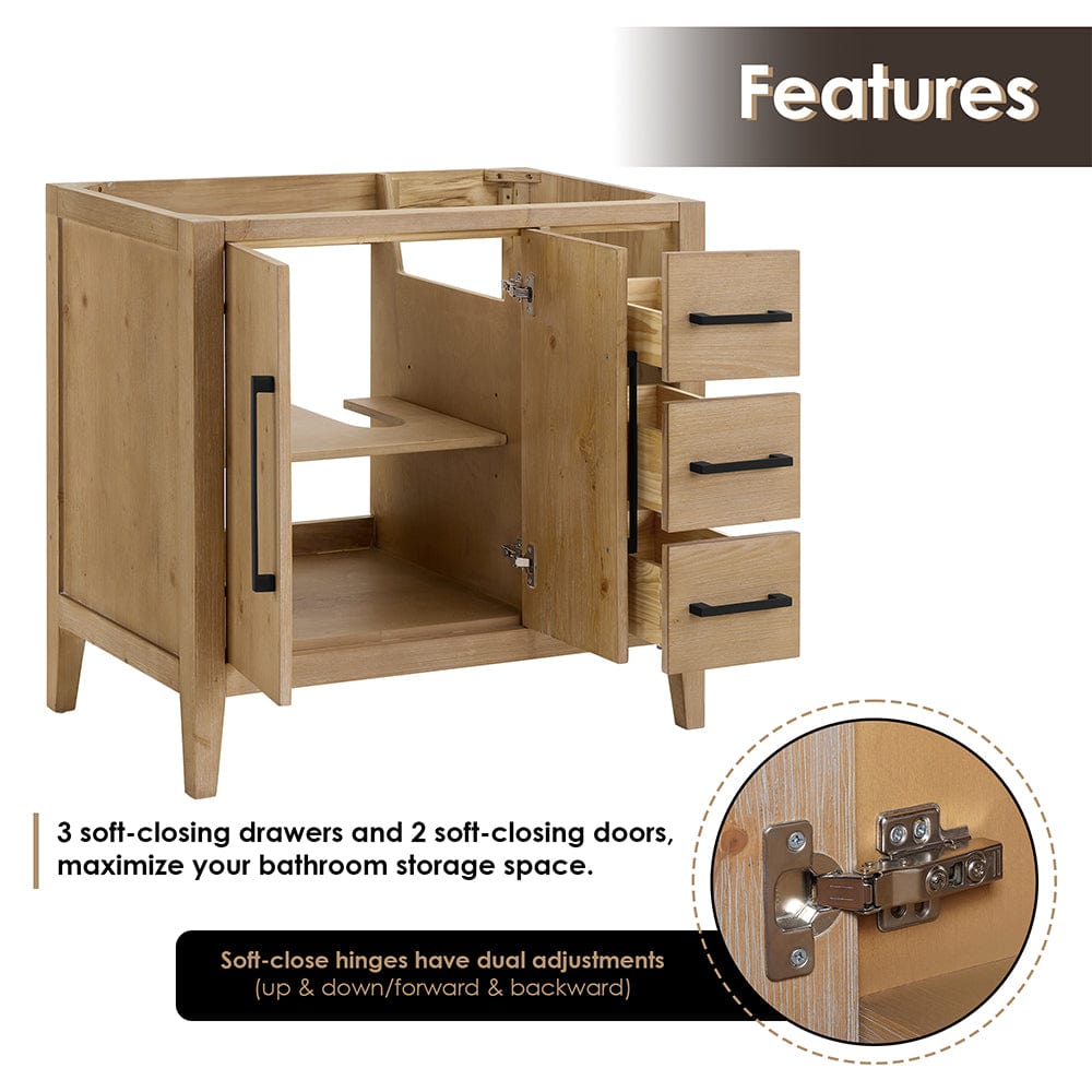 36" Belvedere Single Vanity for Undermount Sink