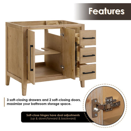 36" Belvedere Single Vanity for Undermount Sink