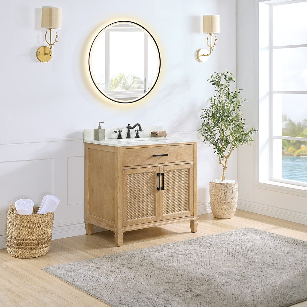 36" Catalpa Single Bathroom Vanity - Weathered Fir