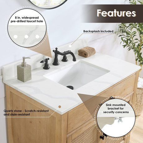 36" Catalpa Single Bathroom Vanity - Weathered Fir