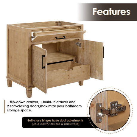 36" Catalpa Single Bathroom Vanity - Weathered Fir