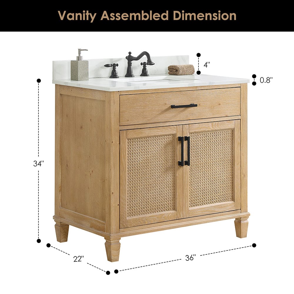 36" Catalpa Single Bathroom Vanity - Weathered Fir
