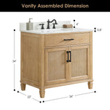 36" Catalpa Single Bathroom Vanity - Weathered Fir