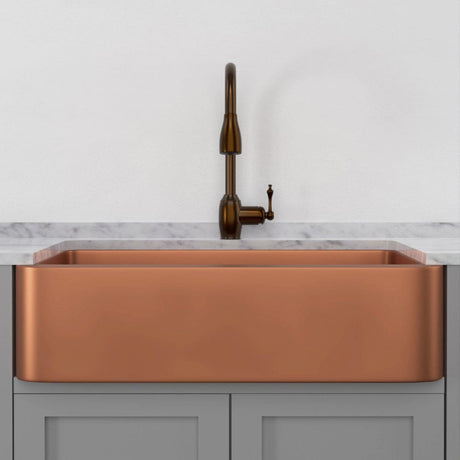 36" Dolton Smooth Copper Single-Bowl Farmhouse Sink