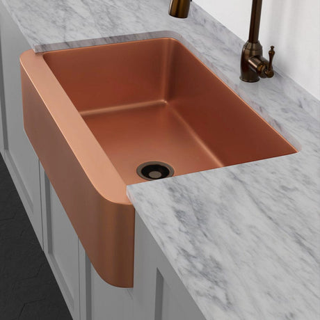 36" Dolton Smooth Copper Single-Bowl Farmhouse Sink