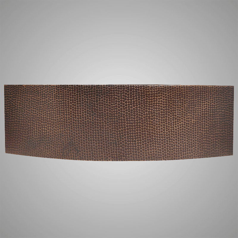 36" Ezencor Hammered Copper Curved Apron Single-Bowl Farmhouse Sink - Interior Star Design