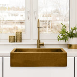 36" Ferper Hammered Copper Single-Bowl Farmhouse Sink