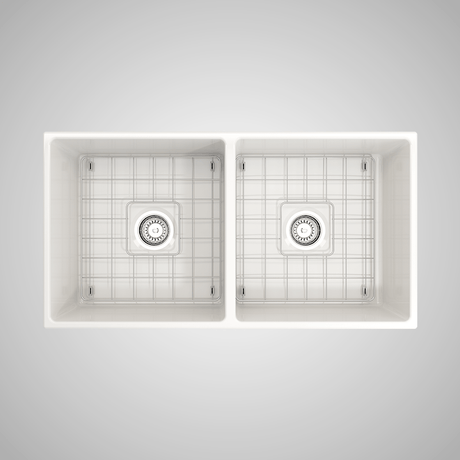 36" Fonesta Fireclay Double-Bowl Farmhouse Sink