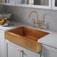 36" Fornengor Hammered Copper Single-Bowl Farmhouse Sink
