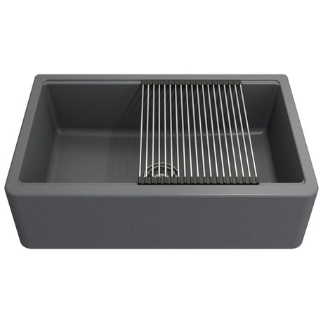 36" Fulton Fireclay Single-Bowl Workstation Farmhouse Sink with Offset Drain