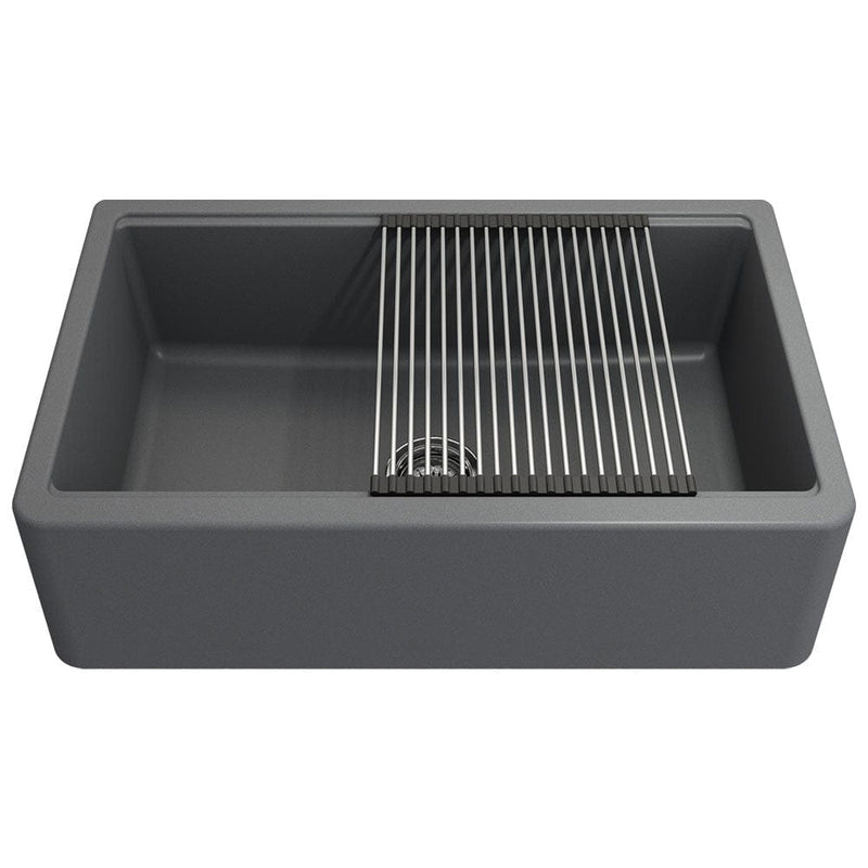 36 Inch Farmhouse Sink | Fireclay Sink with Offset Drain – Magnus Home ...